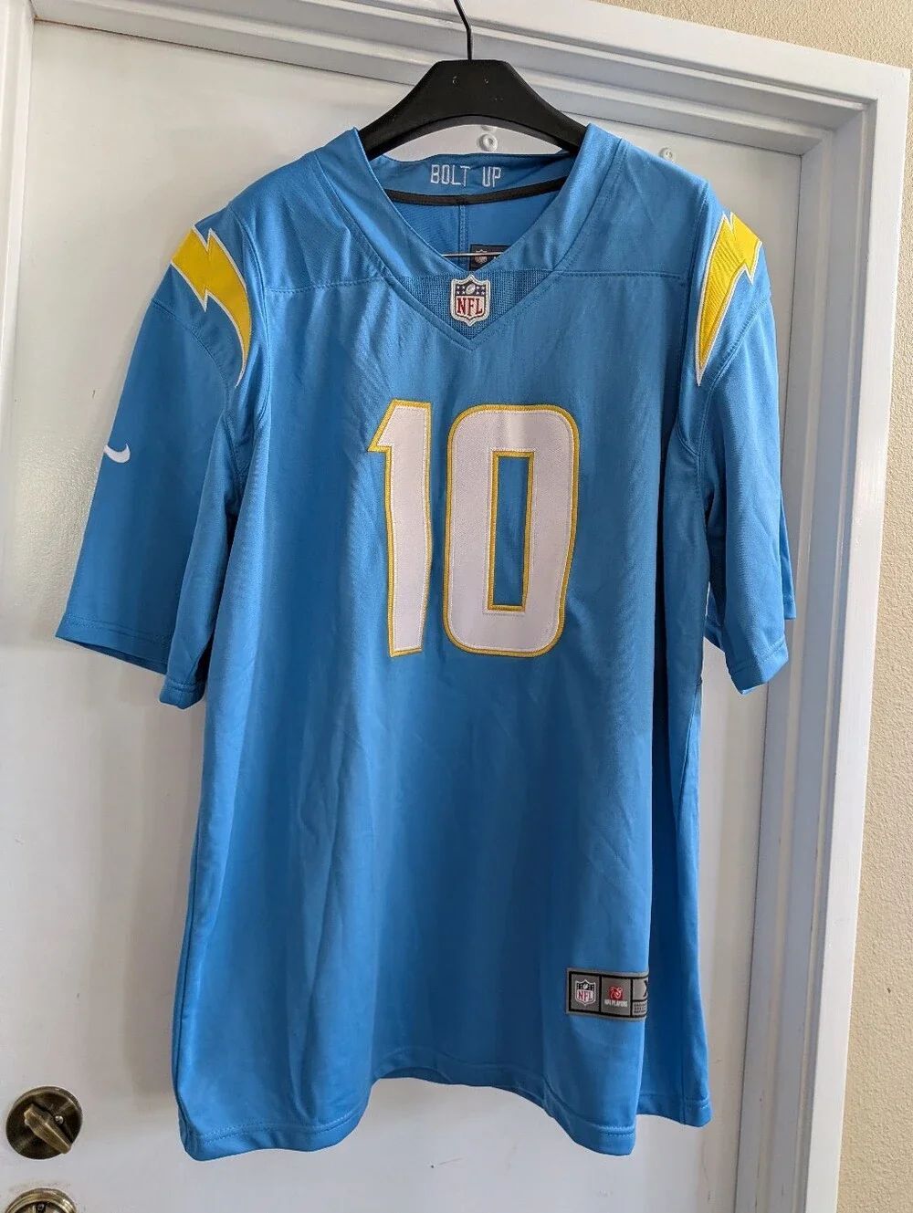 XL Justin Herbert #10 Vapor FUSE Jersey Powder Blue Los Angeles Chargers